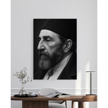 Özkacar Group Abdülhamit Han Efendi Siyah  Beyaz Portre Ev Duvar Salon Ofis Hediyelik Dekarasyon Kanvas Tablo