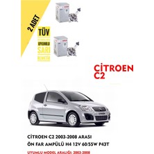 Bosch Citroen C2 2003-2008 Arası Ön Far Ampül Takımı 2 Adet