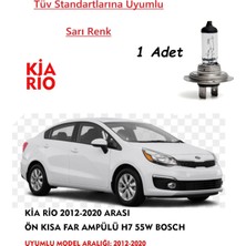 Bosch Kia Rio 2005-2011 Arası Uyumlu Ön Kısa Far Ampülü ( 1 Adet Sarı)