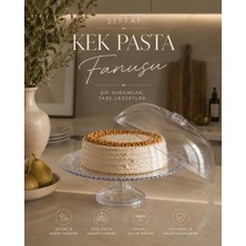 Okyanus Home Mika Kristal Görünümlü Ayaklı Kek - Pasta Fanusu 29 cm