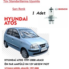 Bosch Hyundai Atos 1997-2008 Arası Ön Far Ampülü Sarı Renk 60/55W