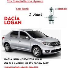 Bosch Dacia Logan 2004-2010 Arası Uyumlu Ön Far Ampülü ( 1 Adet Sarı)