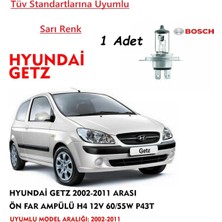 Bosch Hyundai Getz 2002-2011 Arası Ön Far Ampülü ( 1 Adet Sarı)
