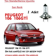 Bosch Peugeot 106 Vs 106 Gti Uyumlu Ön Far Ampülü ( 1 Adet Sarı)