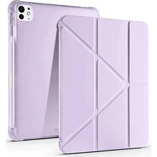 Belirtilmemiş Ipad Air 13 (2024) Kılıf Kalemlikli Mars Tablet Kılıfı - Lila