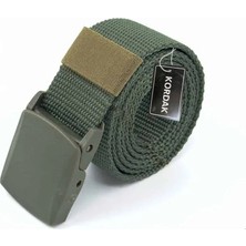 Kordak Haki Ince Kolon Kapaklı Kml Model Kaymaz Kemer (3 Cm)
