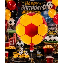 Dodomar Sarı Kırmızı Futbol Topu Folyo Balon 18 Inç 45 cm Taraftar Parti Süsü Gs