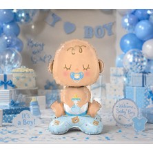 Dodomar Mavi Bebek Ayaklı Folyo Balon 63X34 cm Baby Shower Cinsiyet Parti Süsü