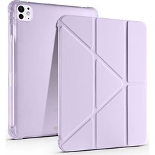 Bezos iPad Air 13 (2024) Kılıf Kalemlikli Mars Tablet Kılıfı - Lila