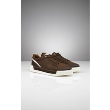 Elevli Erkek Kahve Sneaker Deri Ayakkabı