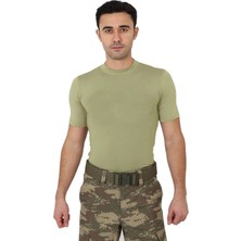 Kordak Nano Yeşili Microfiber Kısa Kol T-Shirt - Sporcu Vücudu Saran Tişört