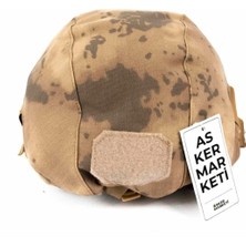 Kordak Çöl Kamuflaj Tam Kaplayan Kask Kılıfı - Kompozit Başlık Kılıfı