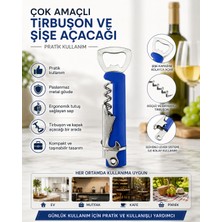 Timion Çok Amaçlı Tirbuşon ve Şişe Açacağı Paslanmaz Metal Gövdeli Ergonomik Saplı Kapak Açacak