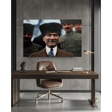Özkacar Group Atatürk Gülerken Kanvas Tablo Ev Duvar Salon Ofis Hediyelik Dekarasyon