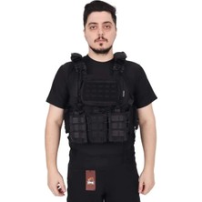 Kordak Siyah Pratik Fonsiyonel Airsoft Vest - Kolay Çıkarılabilen Arazi Yelek