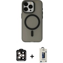 Pileli Store Pilelistore™ iPhone 15 Pro Max Kılıf Yadigar Işık - Siyah Bilvis Hayalet Cam Ekran Koruyucu + Pvd Metal Kamera Lens - Tu