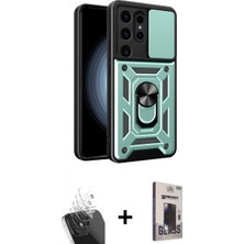 Pileli Store Pilelistore™ Galaxy S24 Ultra Kılıf Ahenk Klasik - Siyah Bilvis Hayalet Cam Ekran Koruyucu + Kamera Lens Koruma Cam - Sf