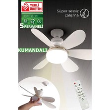 Abnturk Işıklı Uzaktan Kumandalı Tavan Vantilatörü Süper Sessiz Çalışan 5 Pervaneli Tavan Fanı Çok Fonksiyonlu LED Işıklı Uzaktan Kumanda ile Hız ve Işık Ayarlı Salon Yatak Odası Ofis Tavan Tipi Vantilatör