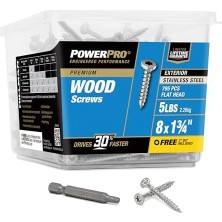 Hd Group Power Pro Ahşap Vidalar, #8x2,5cm, Premium Paslanmaz Deniz Vidaları, 2,3kg Tüp, 860 Adet