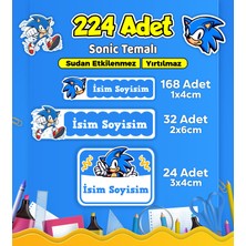 Sb Store Okul Kreş Kişiye Özel Isim Etiket Seti Sonic Temalı - Model 649