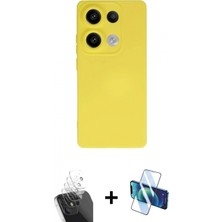 Pileli Store Pilelistore™ Redmi Note 13 Pro 4g Kılıf Ahenk Serisi - Siyah 3D Antistatik Seramik Nano Ekran Koruyucu + Kamera Lens Koruma Cam - Sf