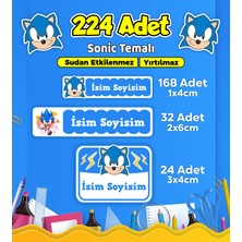 Sb Store Okul Kreş Kişiye Özel Isim Etiket Seti Sonic Temalı - Model 645