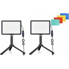 2 Li 19CM 13 Watt 120 LED Fotograf ve Video Işığı ve Mini Tripod Seti Vlog Ürün Youtube Canlı Yayın Vb