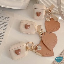 Hd Group Airpods 3. Nesil Için Kılıf Süslü Kalp Desenli Kahverengi [airpods 3 ile Uyumlu Kılıf - Kahverengi]