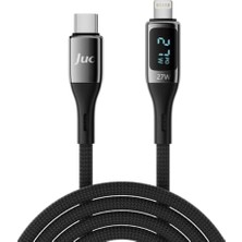 Hd Group 27W Dijital LED Ekranlı USB Type-C To Lightning iPad Hızlı Şarj ve Data Kablosu 1 Metre