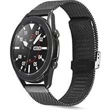 Hd Group - ile Uyumlu Gear S3 Kordon 22MM Metal Kordon 45 - Siyah
