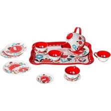 Hd Group ATF-998A-998B 15 Parça Çiçek Desenli Metal Çay Set