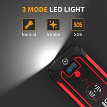 Hd Group Utraı Jstar 4 24000 Mah 2500A Jump Starter Taşınabilir Akü Takviye Cihazı (Kablosuz Şarj + Pusula + Çanta + LED Lamba + Powerbank)