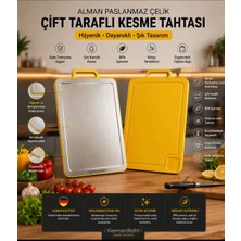 ÇİFT TARAFLI PASLANMAZ ÇELİK KESME TAHTASI 304 ALMAN ÇELİĞİ