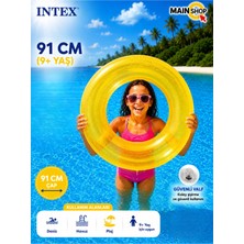 MAİN SHOP Intex Fosforlu Neon Büyük Boy Deniz Simidi 91 cm 9+ Yaş - Yetişkin ve Çocuk Havuz Simidi M- 59262