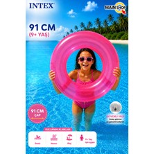MAİN SHOP Intex Fosforlu Neon Büyük Boy Deniz Simidi 91 cm 9+ Yaş - Yetişkin ve Çocuk Havuz Simidi M- 59262