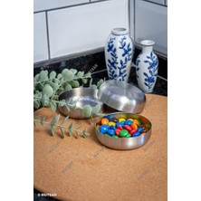 Hd Group 4'lü 304 Kalite Paslanmaz Çelik 8,5 cm | Mini Çerezlik | Sosluk | Lokumluk | Sunum Kase Setii