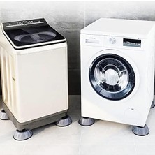 Hd Group Gürültü Engelleyici ve Kaymaz Titreşim Önleyici Kauçuk Ayak Kaydırmaz Tabanlı Pedleri Çamaşır Makinesi Stoper Bulaşık Makinesi Stoper 4'lü Set, Gri