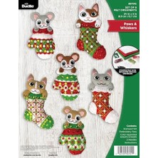 Hd Group Bucilla, Paws & Whiskers, Keçe Aplike 6 Parça Süs Yapma Seti, Tatil Kendin Yap Sanatları ve El Sanatları Için Mükemmel, 89701E