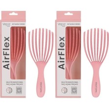 Hd Group Vepa Airflex Dolaşık Saç Açma Fırçası, Kolay Tarama, Elektriklenme Önleyici Tarak (Pembe) (2 Paketi)