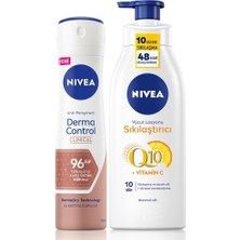 Hd Group Q10 Sıkılaştırıcı Vücut Losyonu 200ML ve Kadın Sprey Deodorant Derma Control Clinical 150ML