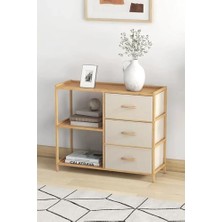Hd Group Bambu 2 Raflı 3 Çekmeceli Dolap Çok Amaçlı Düzenleyici Organizer Şifonyer DB-0017
