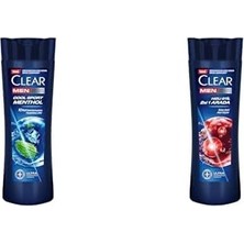 Hd Group Clear Men Kepeğe Karşı Etkili Şampuan Sport Menthol 350 ml ve Clear Men Kepeğe Karşı Etkili Şampuan Hızlı Stil 2'si 1 Arada Kolay Şekil Alan Saçlar 350 ml Mavi