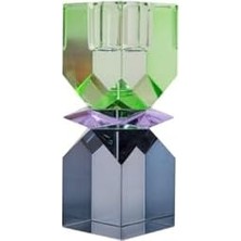 Hd Group Kristal Mum Tutucu, Nane Yeşili Koyu Mavi 11X4X4 cm