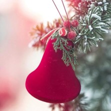 Hd Group Yılbaşı Kadife Noel Çanı Bordo 12CM AST7303