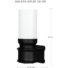 Hd Group Zita Galata Serisi Duvar Apliği – Bahçe ve Yol Aydınlatma Lambası, Su Geçirmez IP54, E27 Duy, 220V, 18X11,5 Cm, Kırılmaz Plastik, Ampul Hariç
