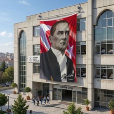 Punto Dizayn Sivil Mustafa Kemal Atatürk Ay-Yıldız Poster Poster Bayrak Raşel Kumaş 6x9 metre ATA19