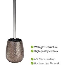 Hd Group Marrakesh Klozet Takımı, Tuvalet Fırçası Tutucu, Seramik, Ø 12,5 x 41 Cm, Kahverengi