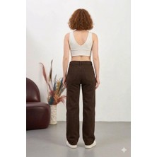 Layal My Beauty Alice Kadın Palazzo Power Likralı Süper Yüksek Bel Salaş Jeans Kot Pantolon