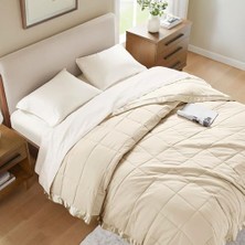 Hd Group Windom Microfiber Alternative Blanket With 3m Moisture Management Ivory 108X90 Size Quilted Premium Soft 3m Scotchgard Moisture Microfiber For Bed, Couch Or Sofa