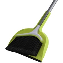Hd Group Basics Açılı Broom ve Dustpan Seti, Gümüş/yeşil Süpürge, Faraşlı, Çelik, Gümüş,